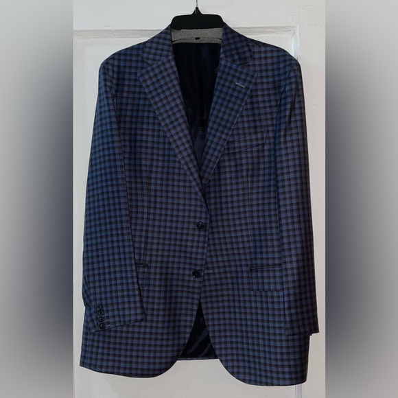 Lubiam Other - Lubiam Italy Reda 1865 Super 130s Wool Blazer Blue Check Sport Coat NWOT